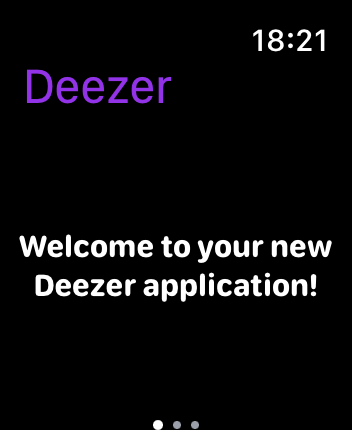 WatchOS user interface for the Deezer application