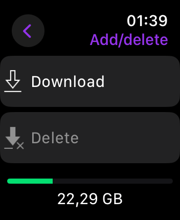 WatchOS user interface for the Deezer application