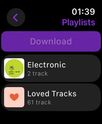 WatchOS user interface for the Deezer application