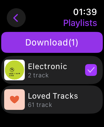 WatchOS user interface for the Deezer application