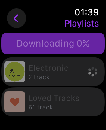 WatchOS user interface for the Deezer application