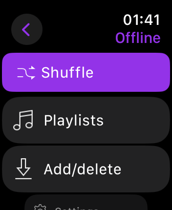 WatchOS user interface for the Deezer application