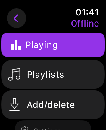 WatchOS user interface for the Deezer application