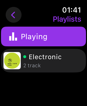 WatchOS user interface for the Deezer application