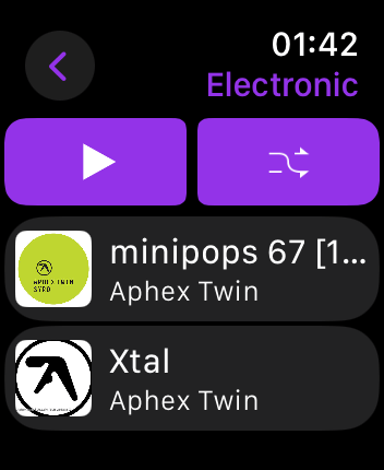 WatchOS user interface for the Deezer application