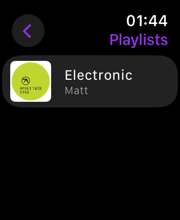 WatchOS user interface for the Deezer application