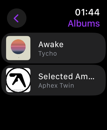 WatchOS user interface for the Deezer application