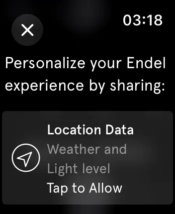 WatchOS user interface for the Endel application