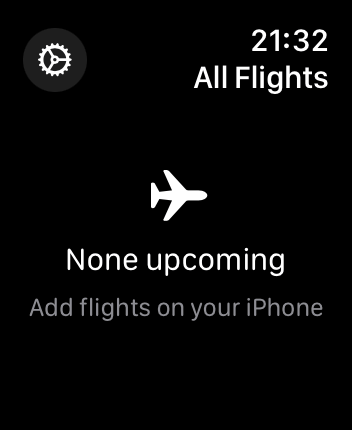 WatchOS user interface for the Flighty application