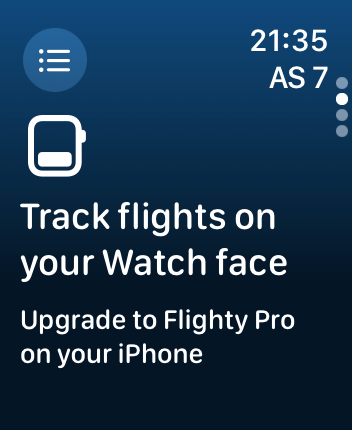 WatchOS user interface for the Flighty application