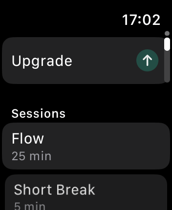 WatchOS user interface for the Flow application