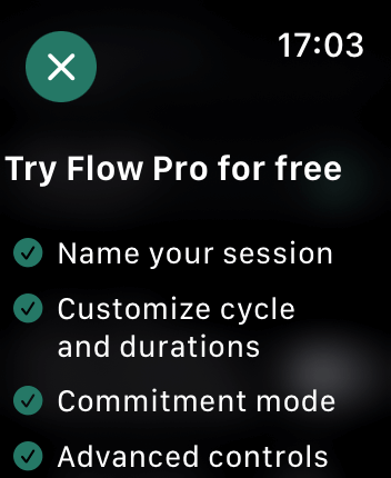 WatchOS user interface for the Flow application