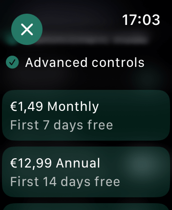 WatchOS user interface for the Flow application