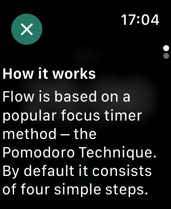 WatchOS user interface for the Flow application