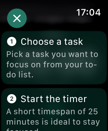 WatchOS user interface for the Flow application