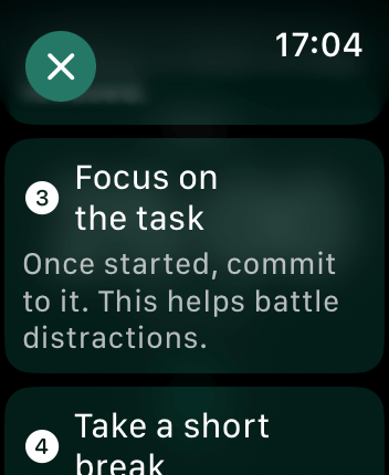 WatchOS user interface for the Flow application