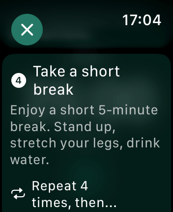 WatchOS user interface for the Flow application
