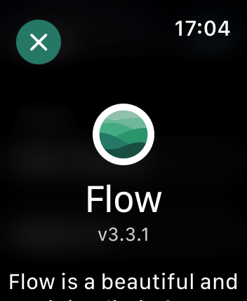 WatchOS user interface for the Flow application