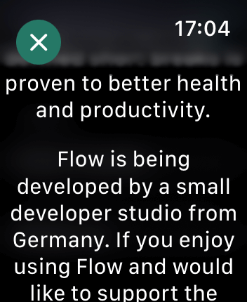 WatchOS user interface for the Flow application