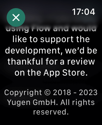 WatchOS user interface for the Flow application