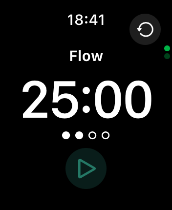 WatchOS user interface for the Flow application