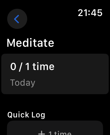 WatchOS user interface for the Habitify application