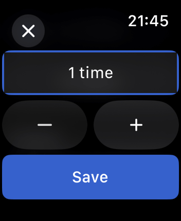 WatchOS user interface for the Habitify application
