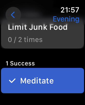 WatchOS user interface for the Habitify application