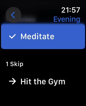 WatchOS user interface for the Habitify application