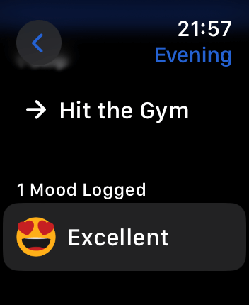 WatchOS user interface for the Habitify application