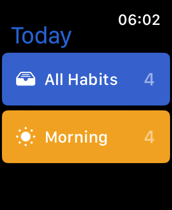 WatchOS user interface for the Habitify application