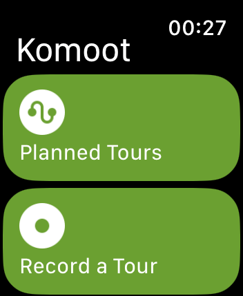 WatchOS user interface for the Komoot application