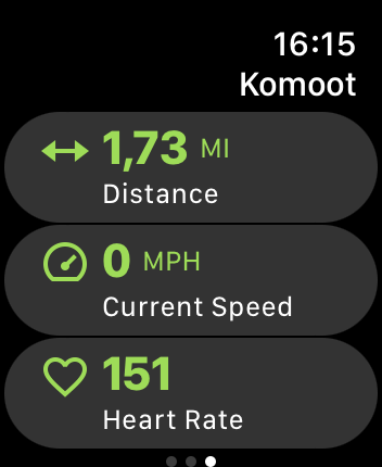 WatchOS user interface for the Komoot application