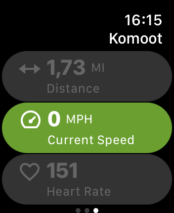 WatchOS user interface for the Komoot application