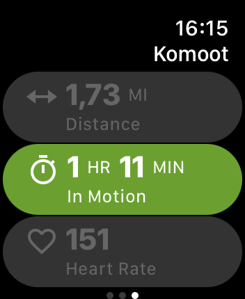 WatchOS user interface for the Komoot application
