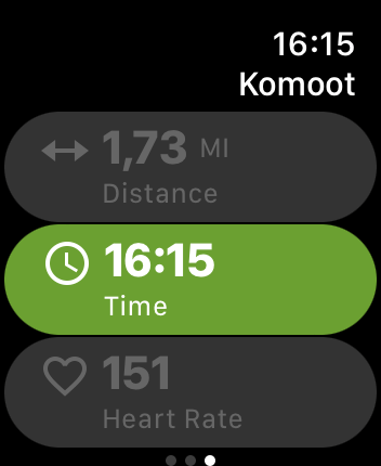 WatchOS user interface for the Komoot application