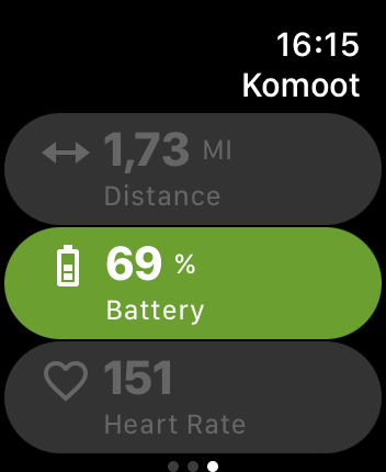 WatchOS user interface for the Komoot application