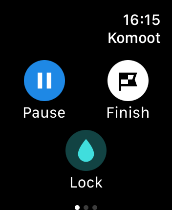 WatchOS user interface for the Komoot application