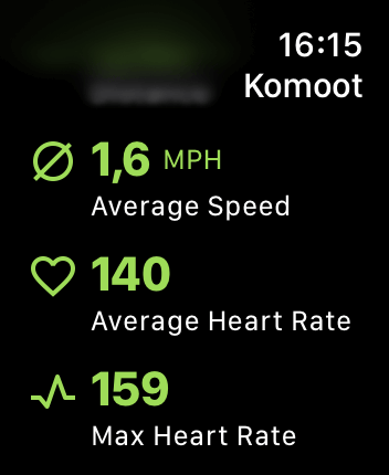 WatchOS user interface for the Komoot application
