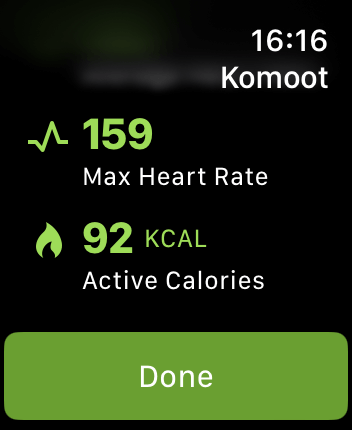 WatchOS user interface for the Komoot application