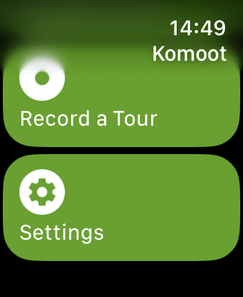 WatchOS user interface for the Komoot application
