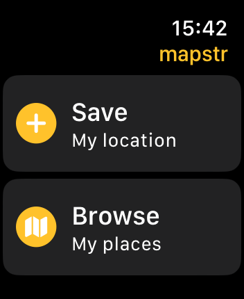 WatchOS user interface for the Mapster application