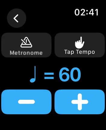 WatchOS user interface for the Metronaut application