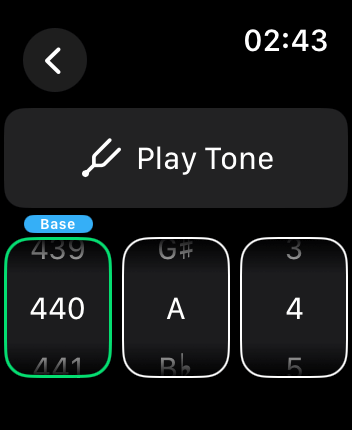 WatchOS user interface for the Metronaut application