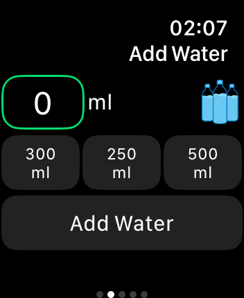 WatchOS user interface for the MyFitnessPal application