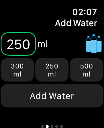 WatchOS user interface for the MyFitnessPal application