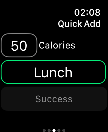 WatchOS user interface for the MyFitnessPal application