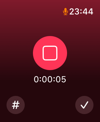 WatchOS user interface for the Noted application