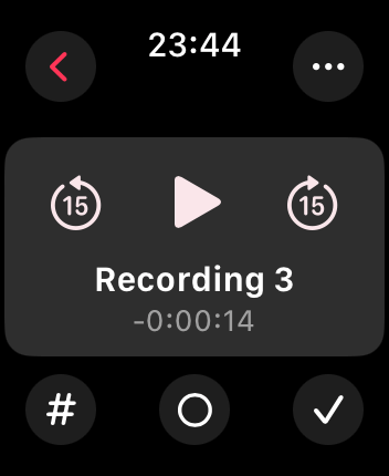 WatchOS user interface for the Noted application