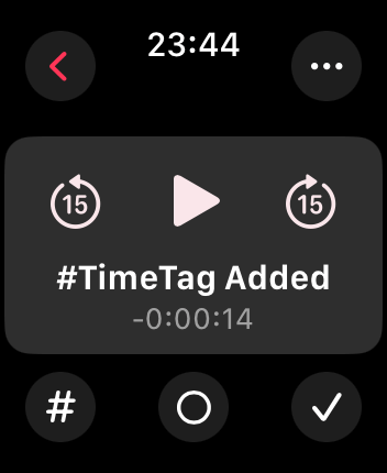 WatchOS user interface for the Noted application